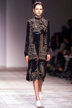 black printed long-sleeve dress