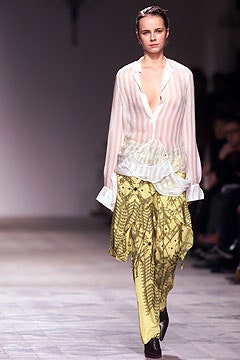 relaxed striped shirt with flared pants