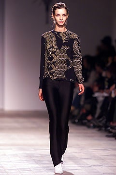 fitted black silk top and pants