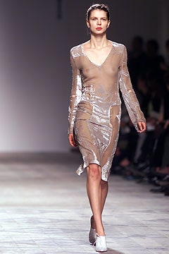 beige silk fitted dress