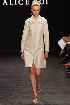 white silk long-sleeve dress