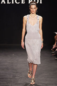 fitted gray knit midi dress