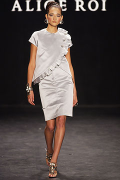 white silk fitted asymmetric dress