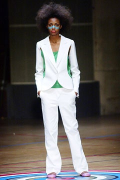 white long-sleeve collared tailored straight-leg suit