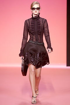 black lace blouse and skirt