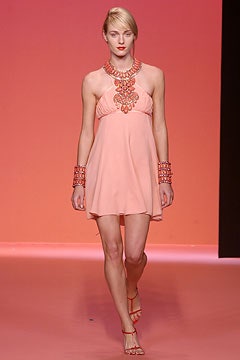 pink fitted halter dress