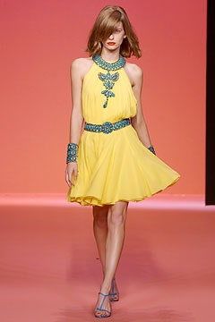 yellow halter mini dress