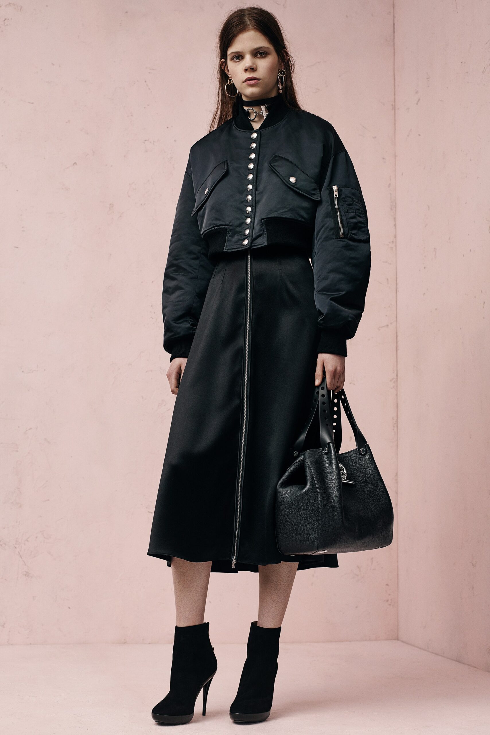 black leather structured bag