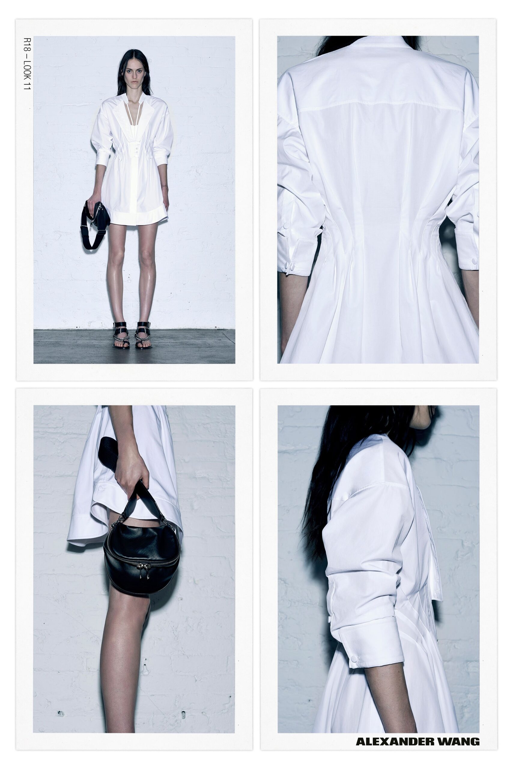 white fitted shirt-dress
