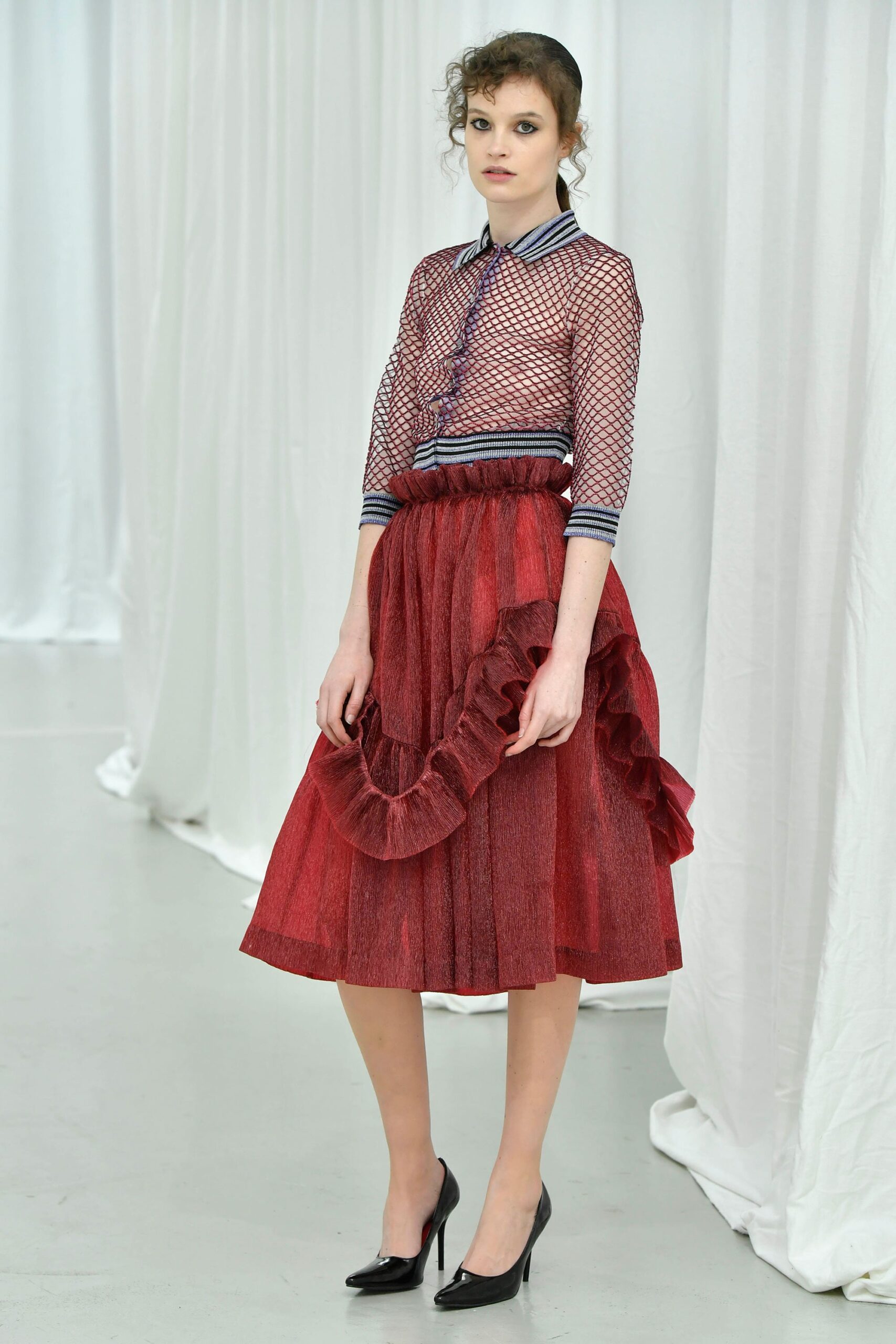 black and red layered outfit