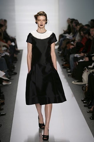 black silk collared midi dress