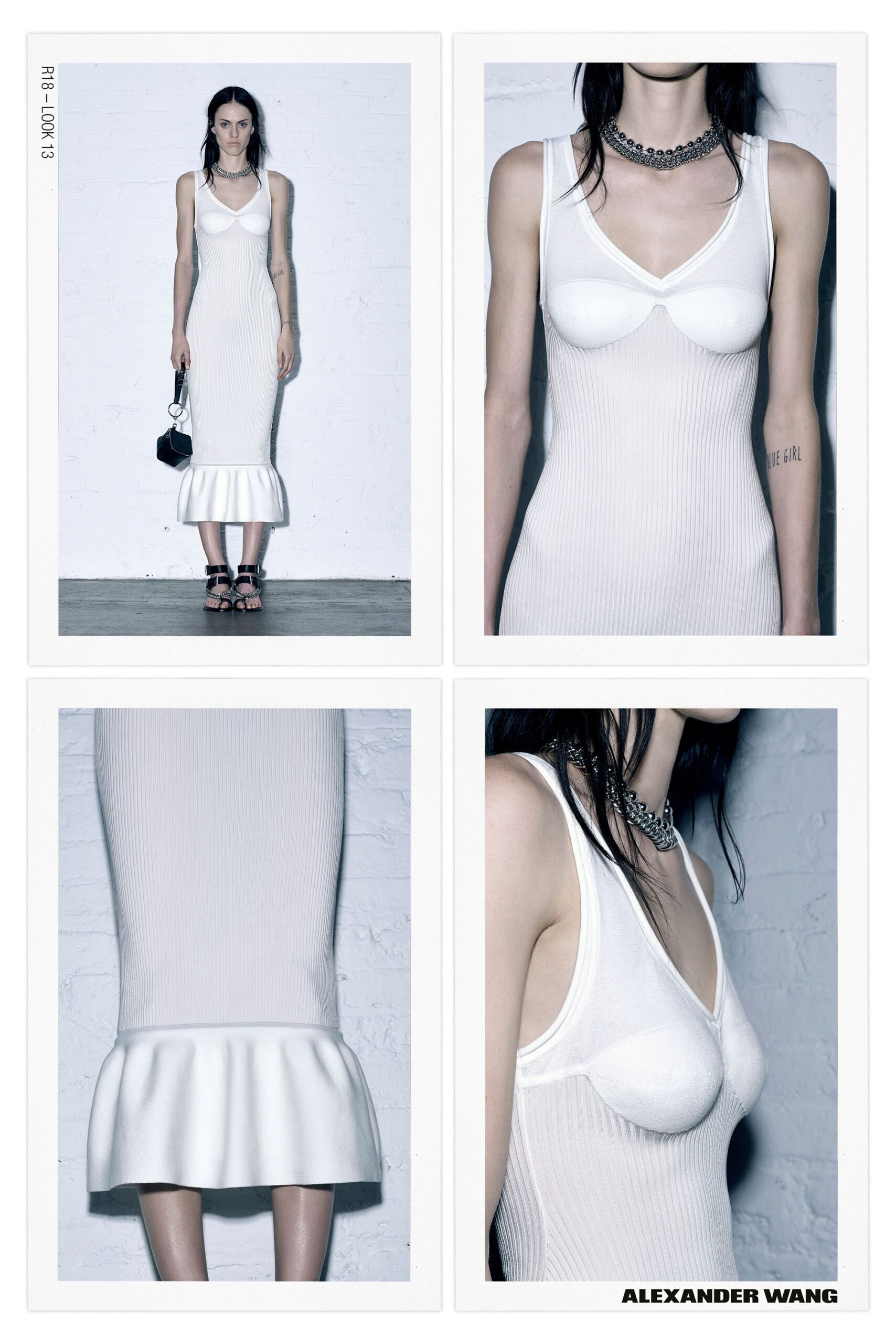 fitted white midi dress