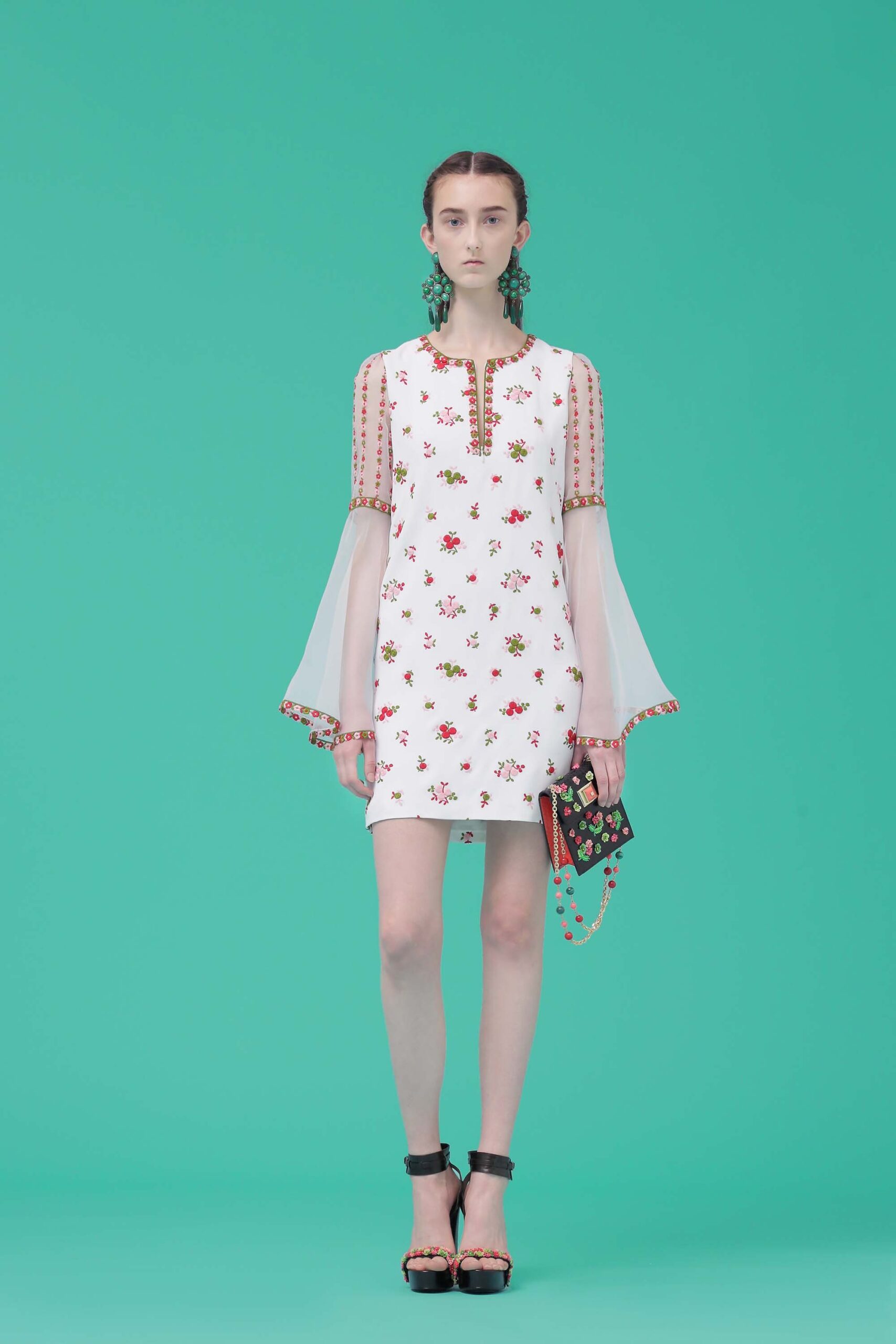 white embroidered mini dress