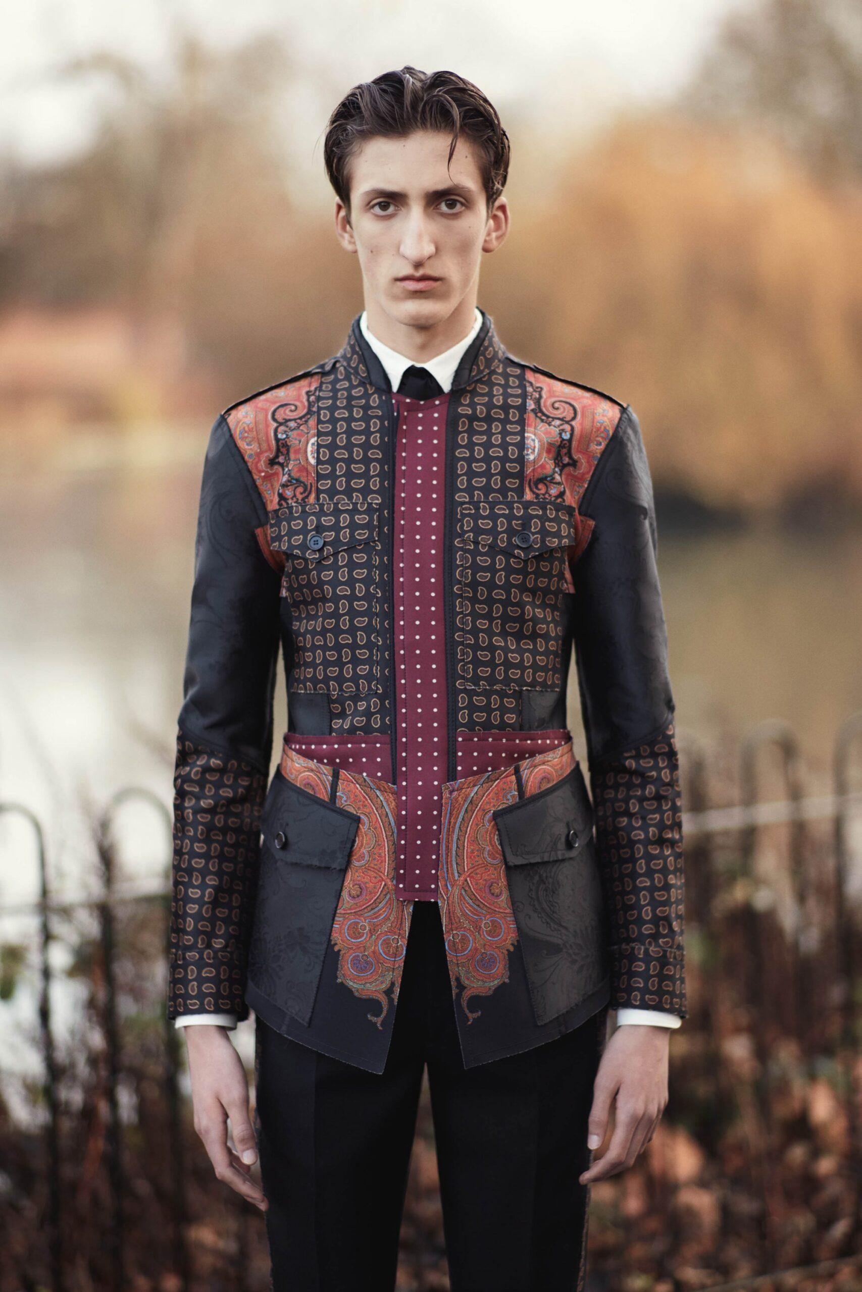 tailored black embroidered jacket