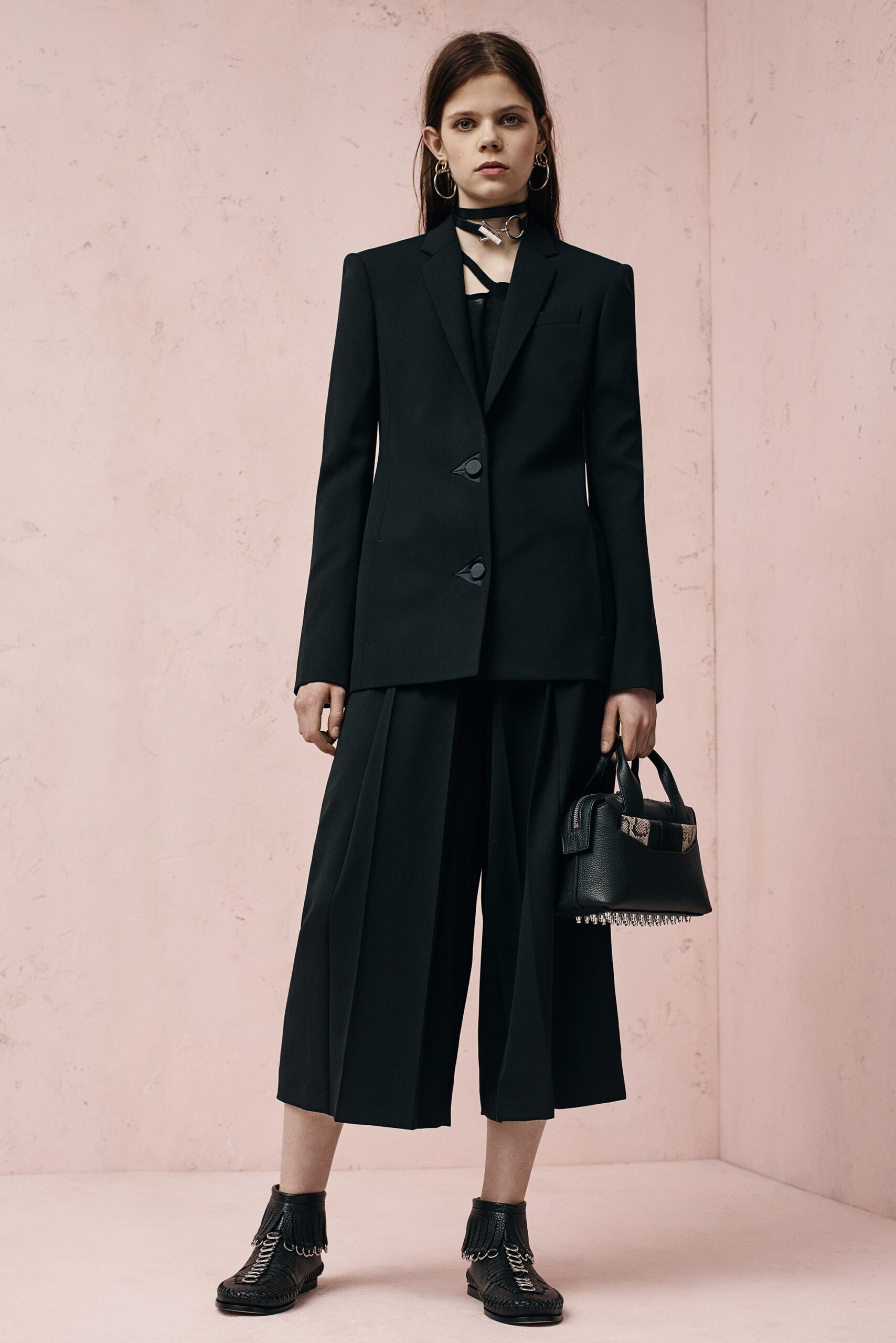 black leather zippered bag