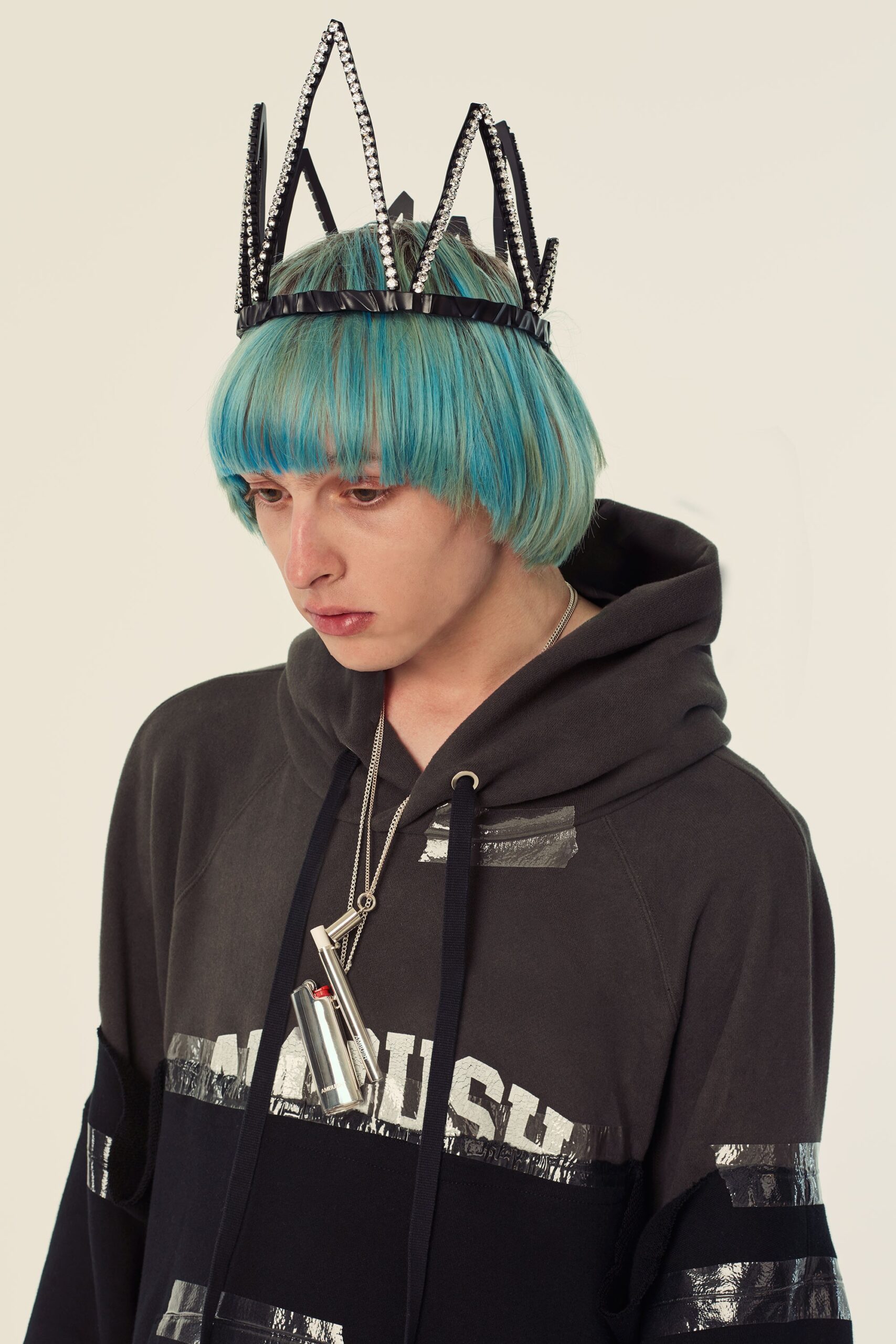 black gray relaxed hoodie