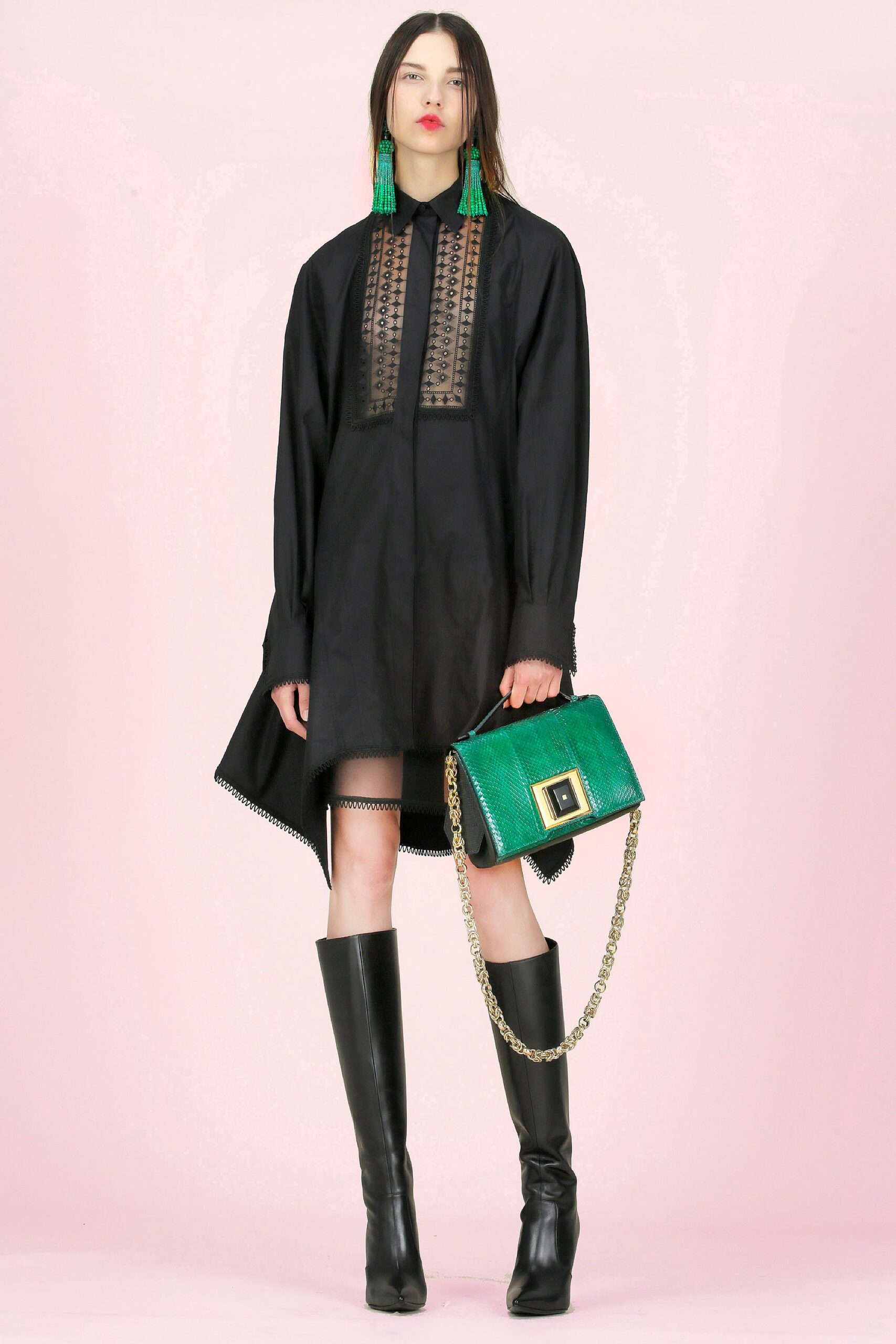 green vinyl zippered bag
