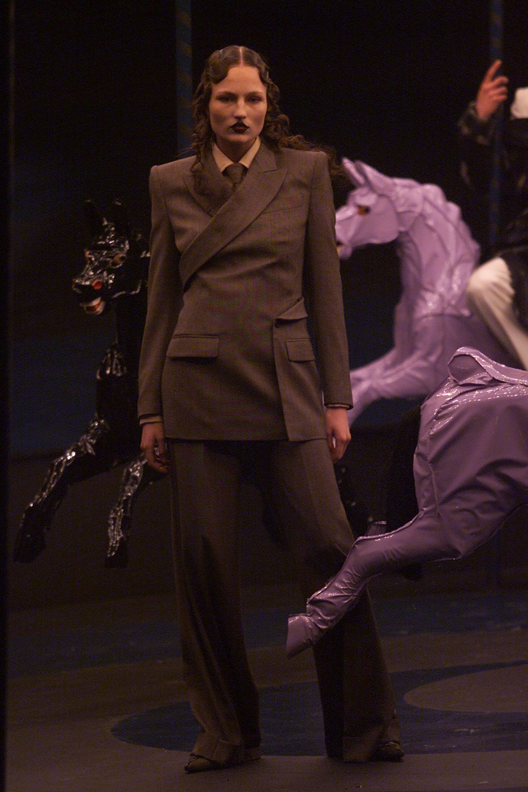 brown tailored wool suit