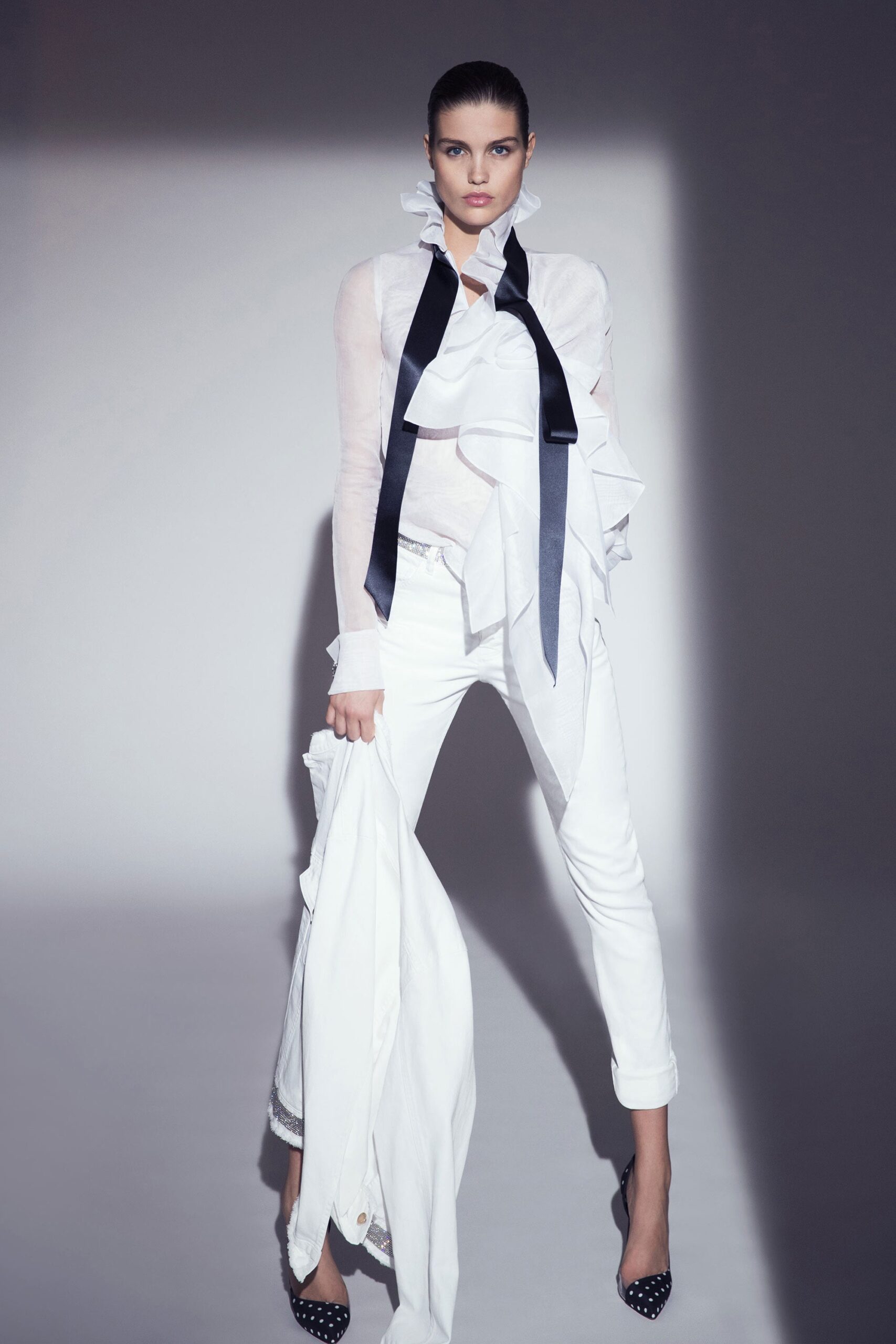 white blouse and pants outfit