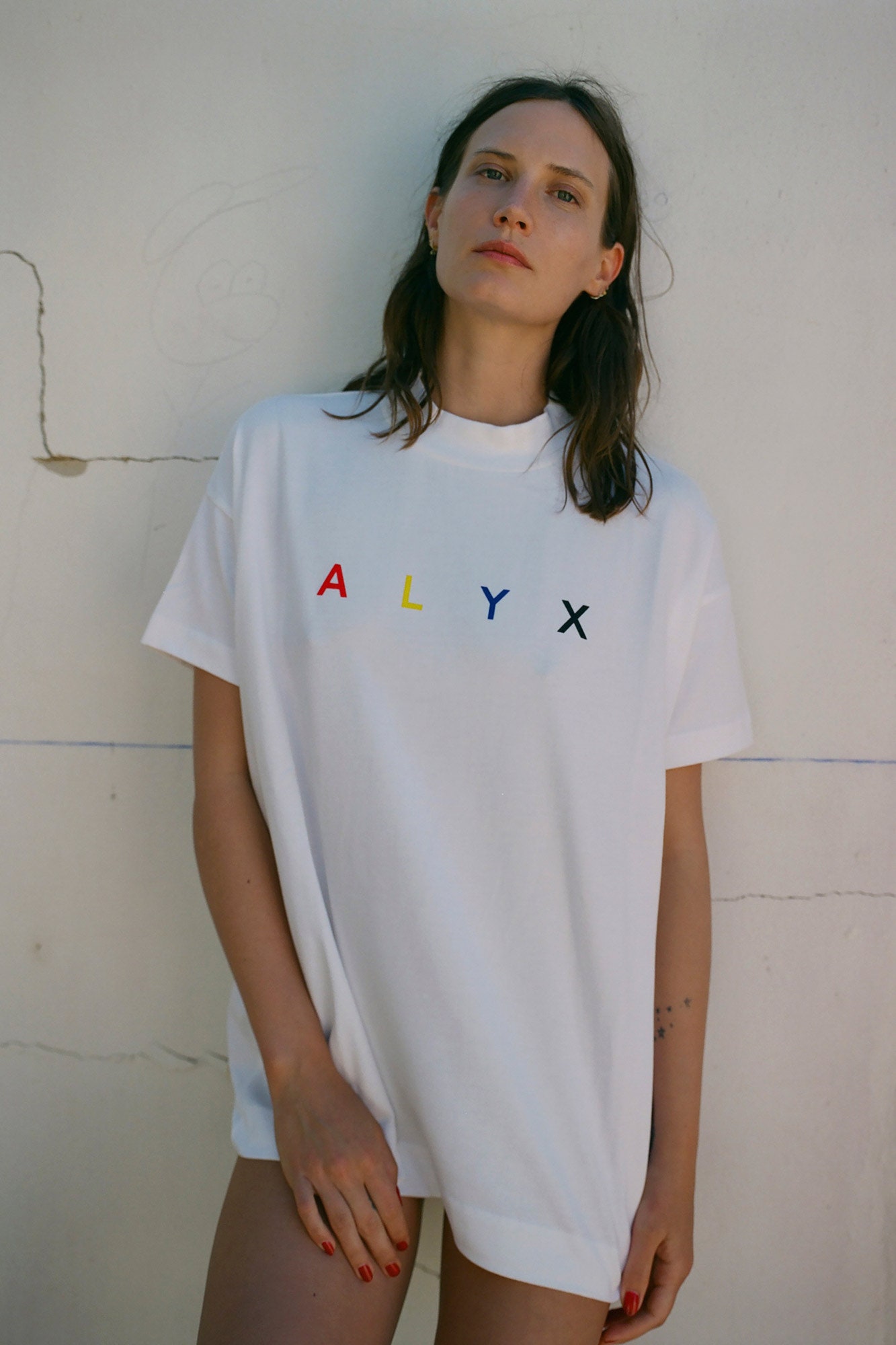 white relaxed t-shirt with print