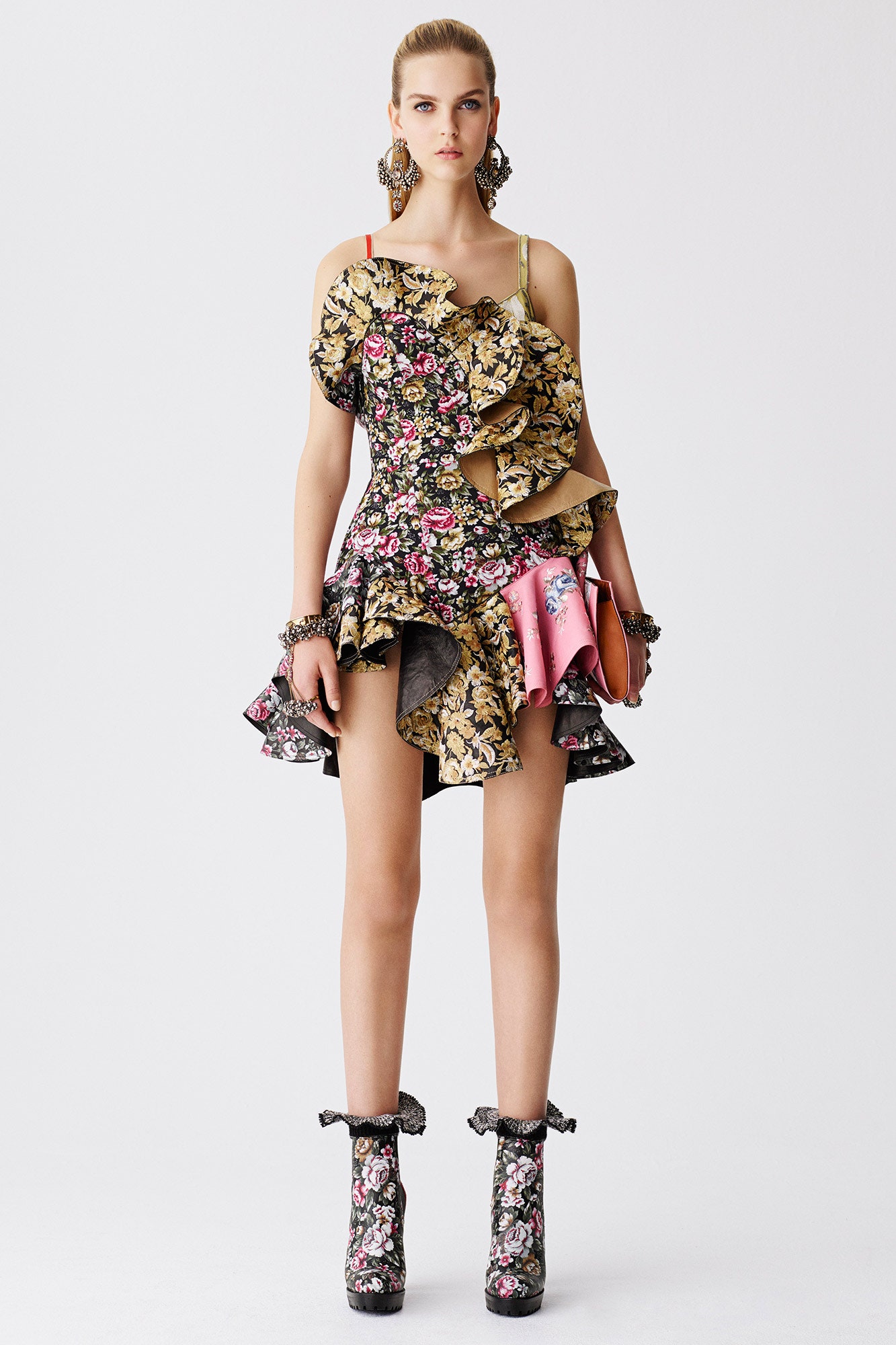 floral off-shoulder mini dress