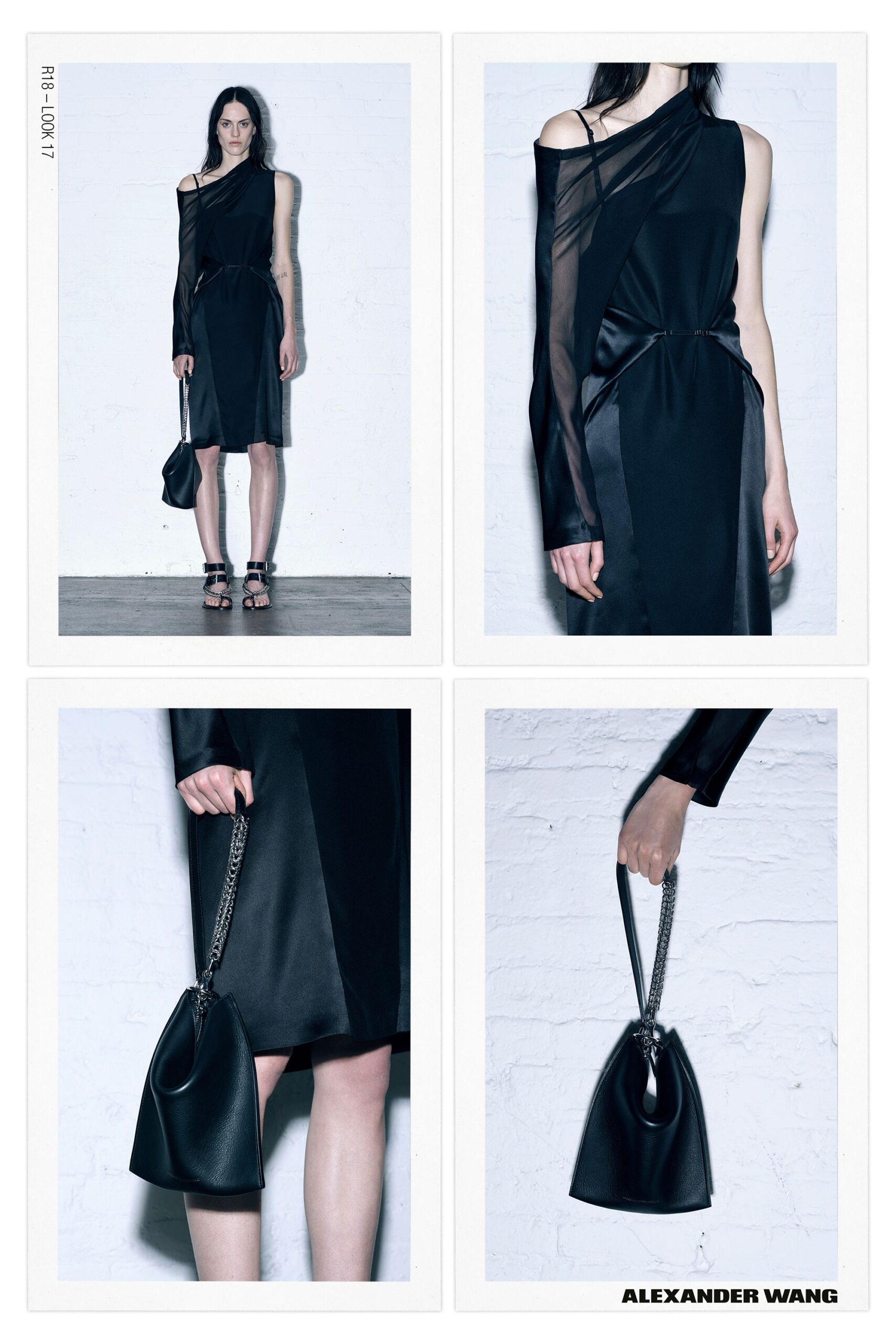 black silk fitted dress with bag