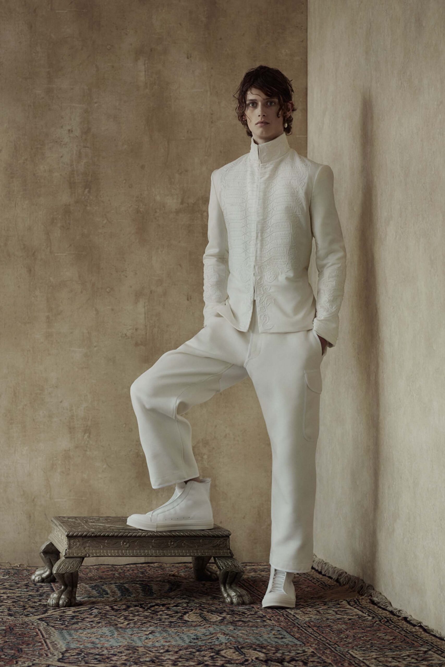 white leather shoes