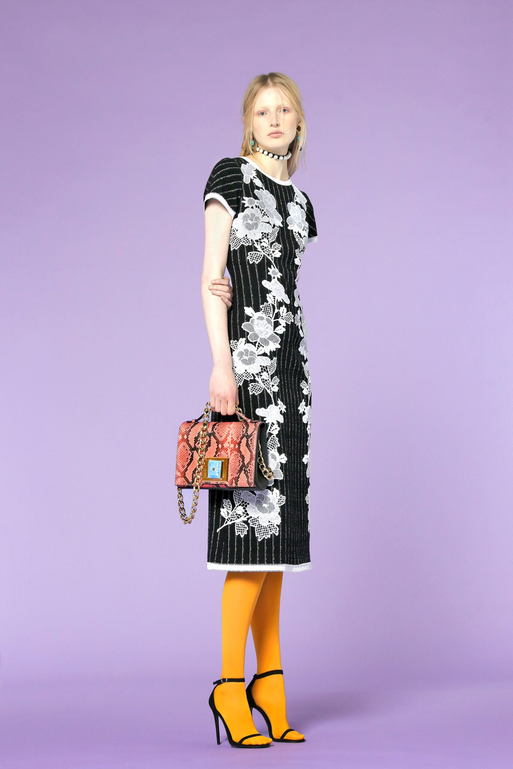 orange leather animal-print bag
