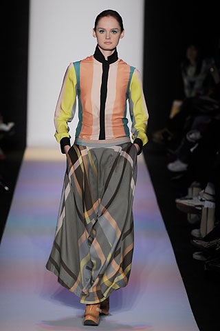 yellow long-sleeve collared fitted color-blocked blouse