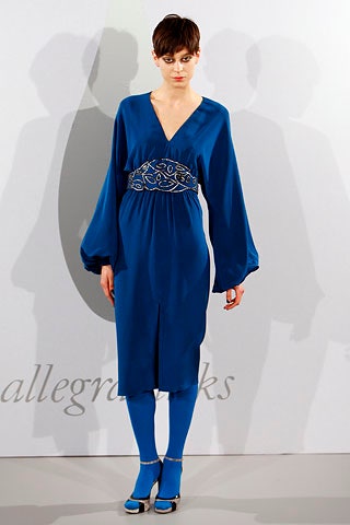 blue silk relaxed dress