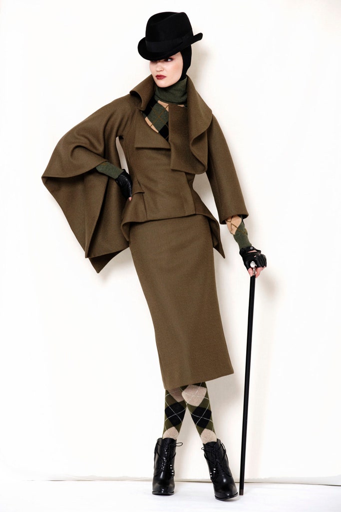 brown wool long-sleeve collared fitted draped coat