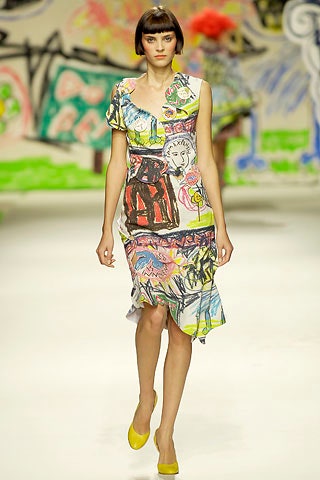 multi-colored fitted dress