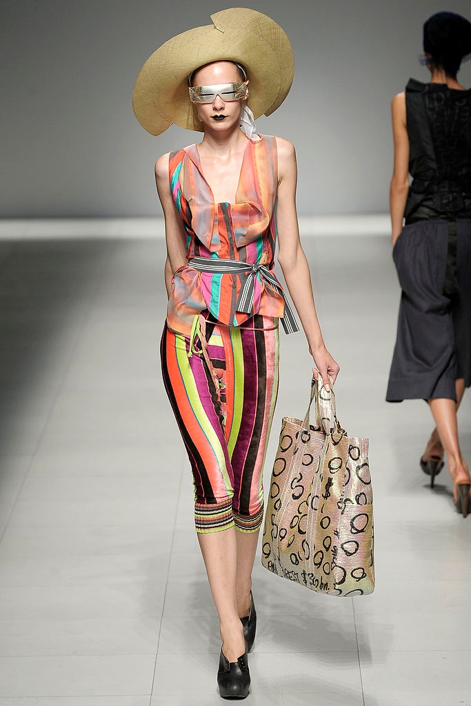multi-colored fitted top and pants