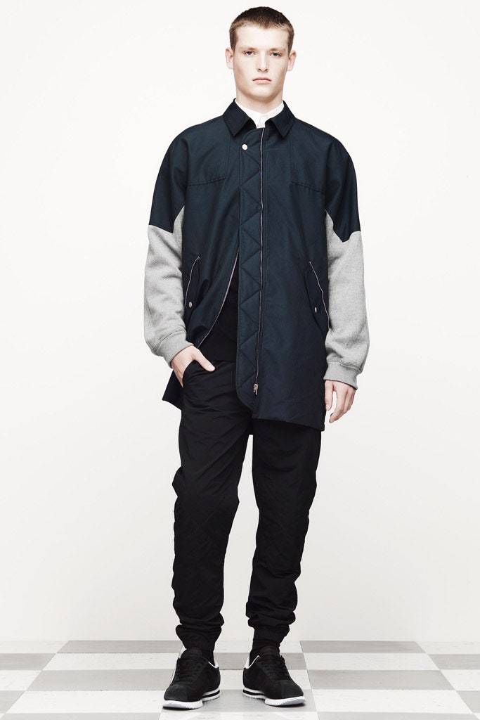 black cotton long-sleeve collared relaxed zippered jacket