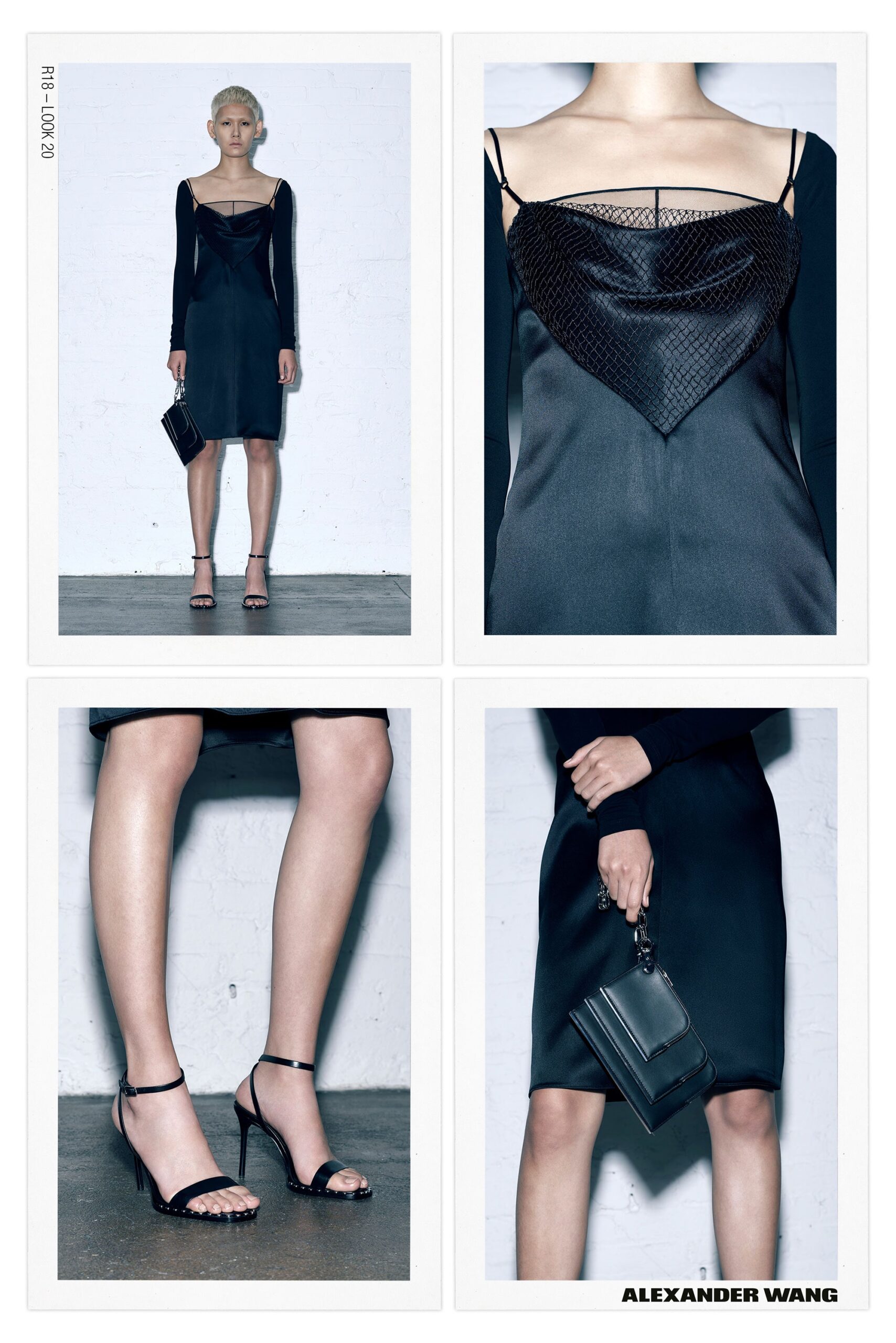 black silk fitted dress