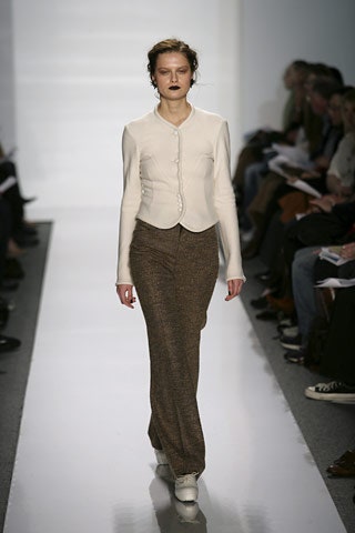 brown wool fitted straight-leg skirt