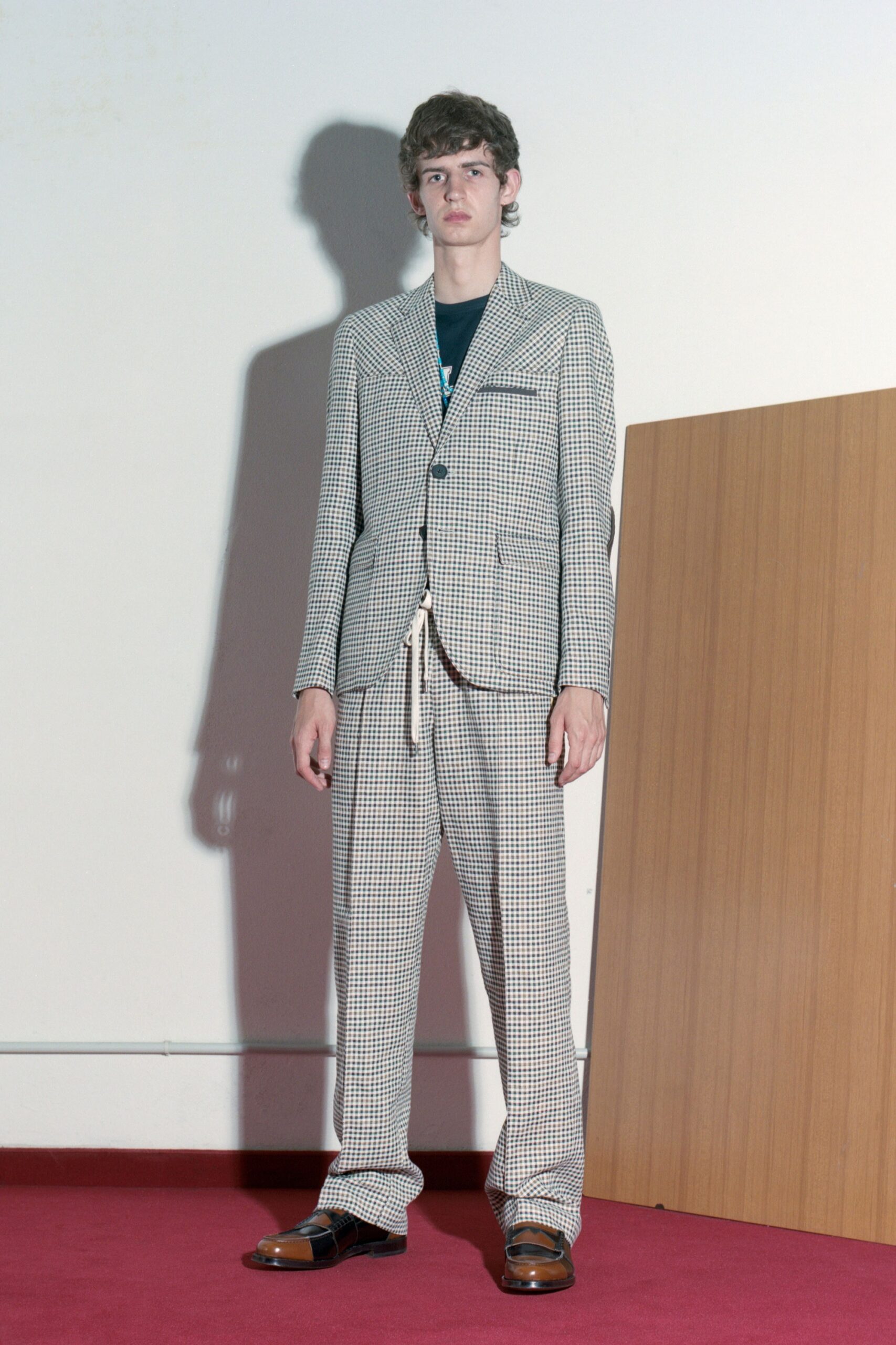 checked tailored suit