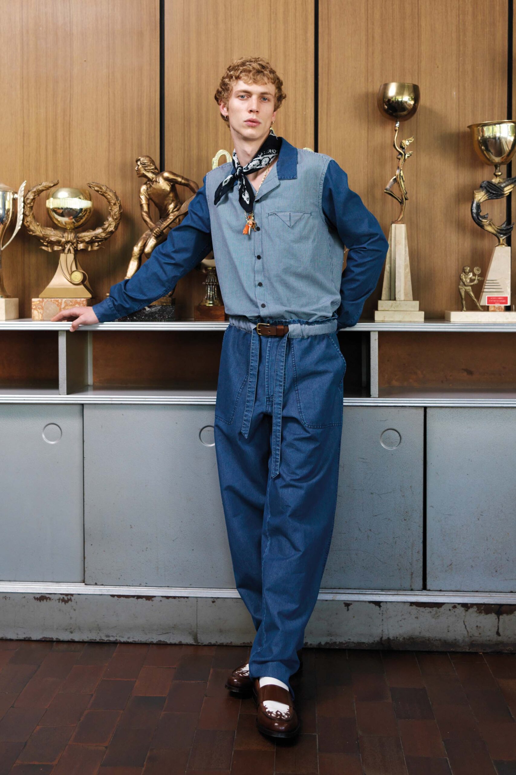 blue denim shirt and pants