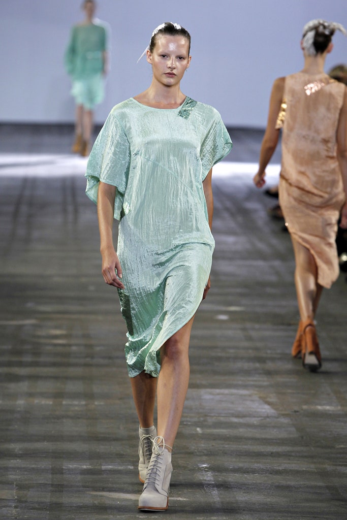 teal silk relaxed dress