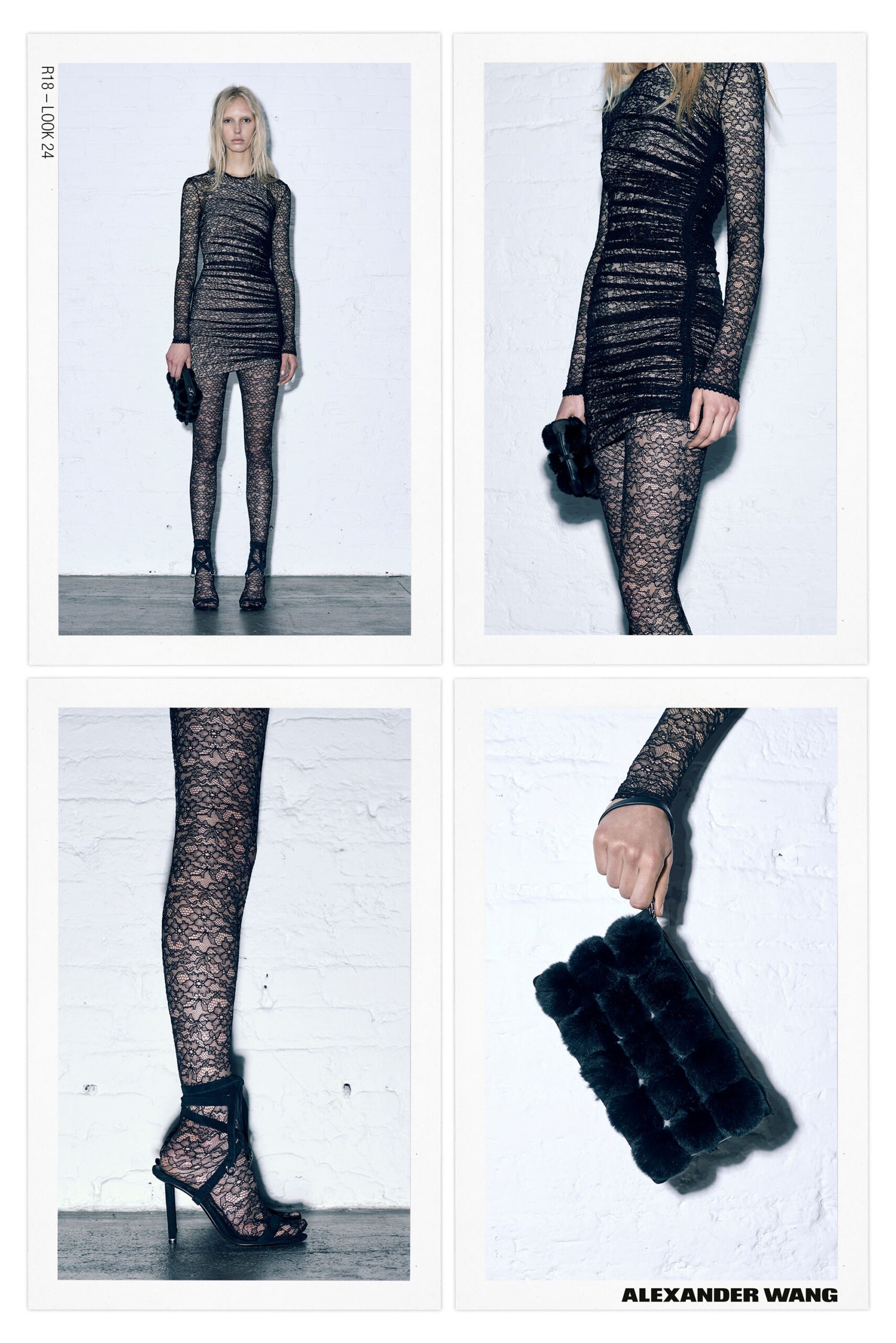 black lace mini dress with strappy heels