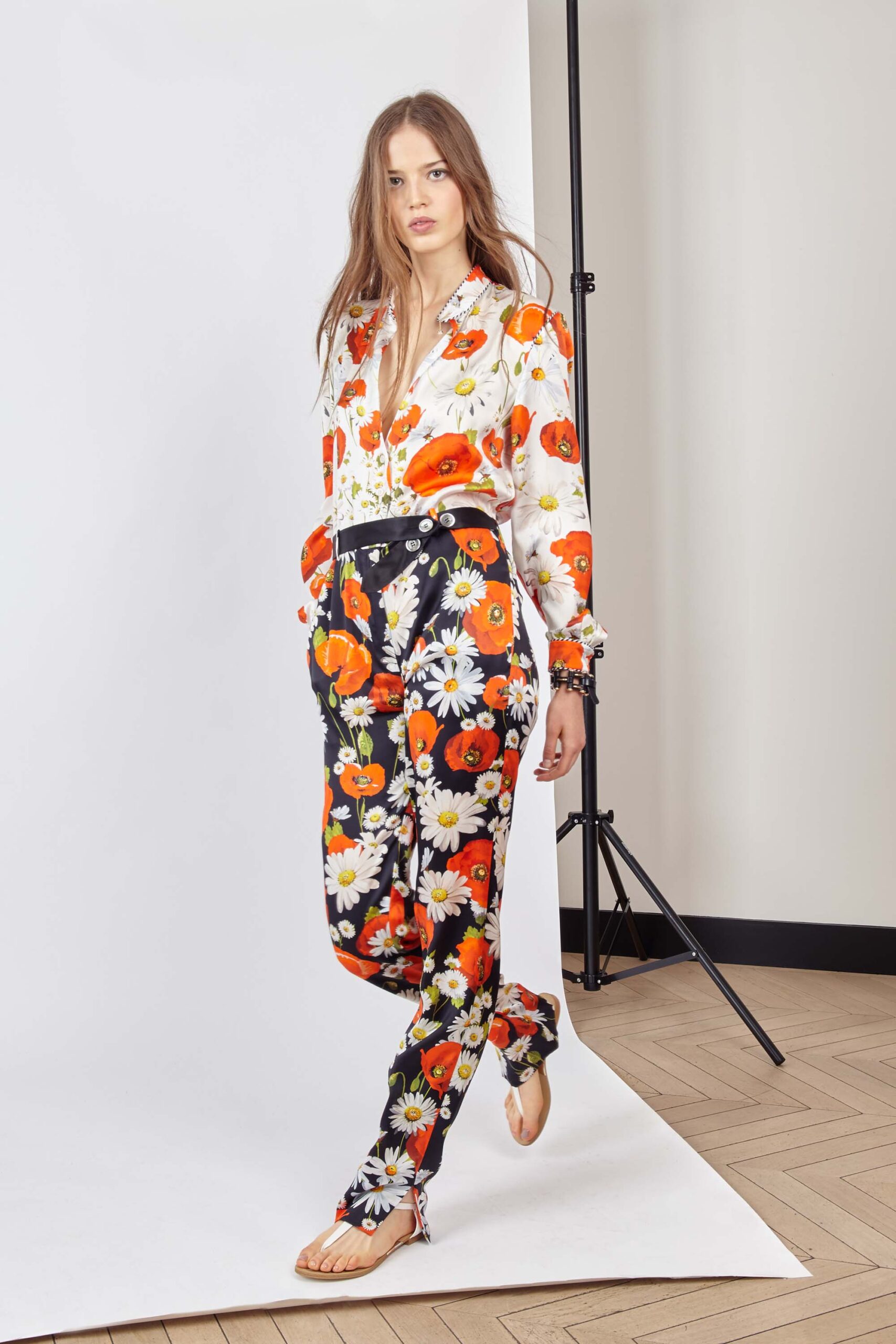 floral printed shirt and pants