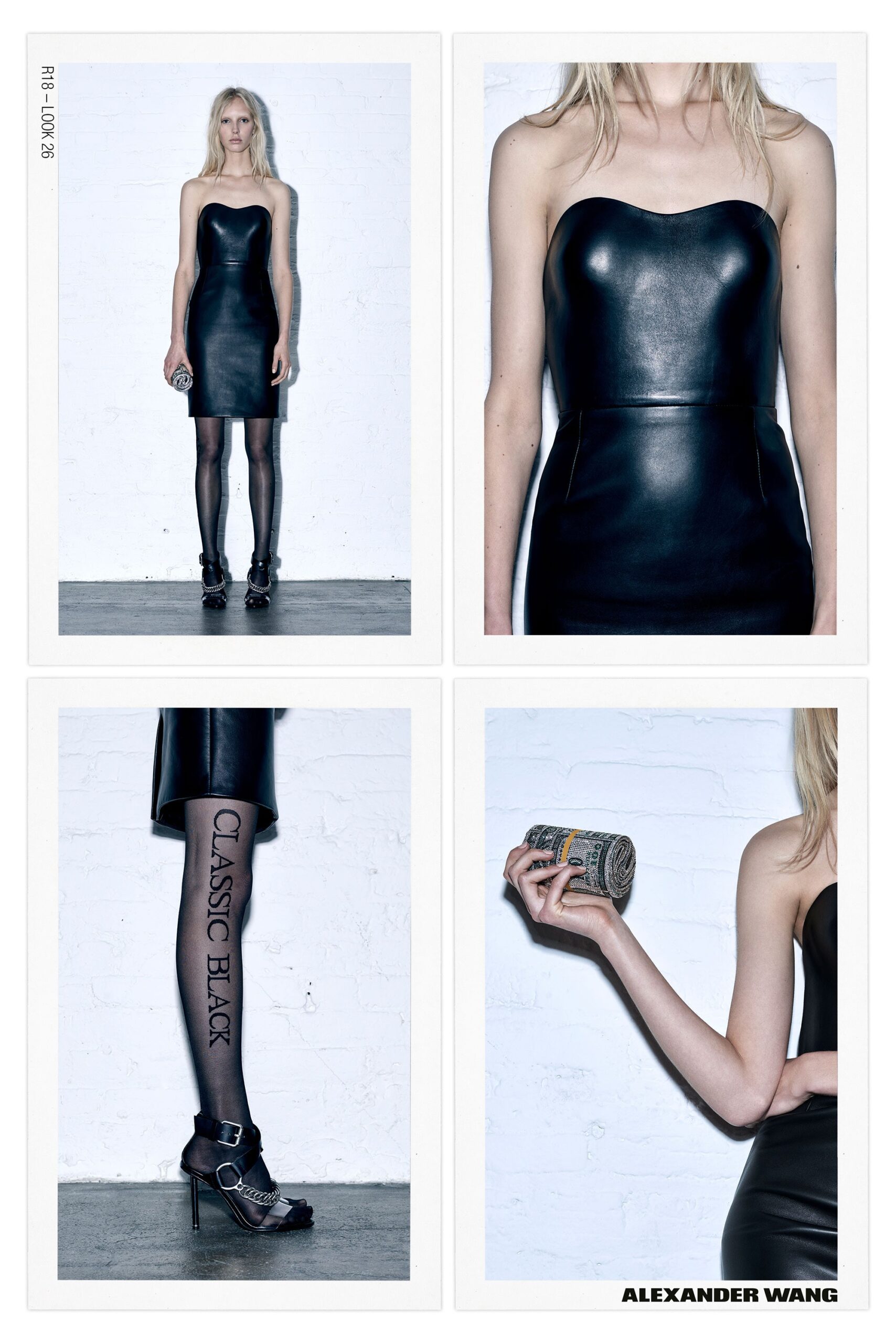 black leather fitted dress