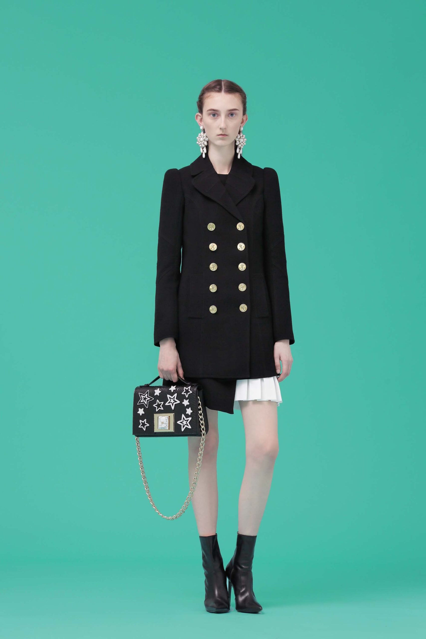black wool double-breasted coat