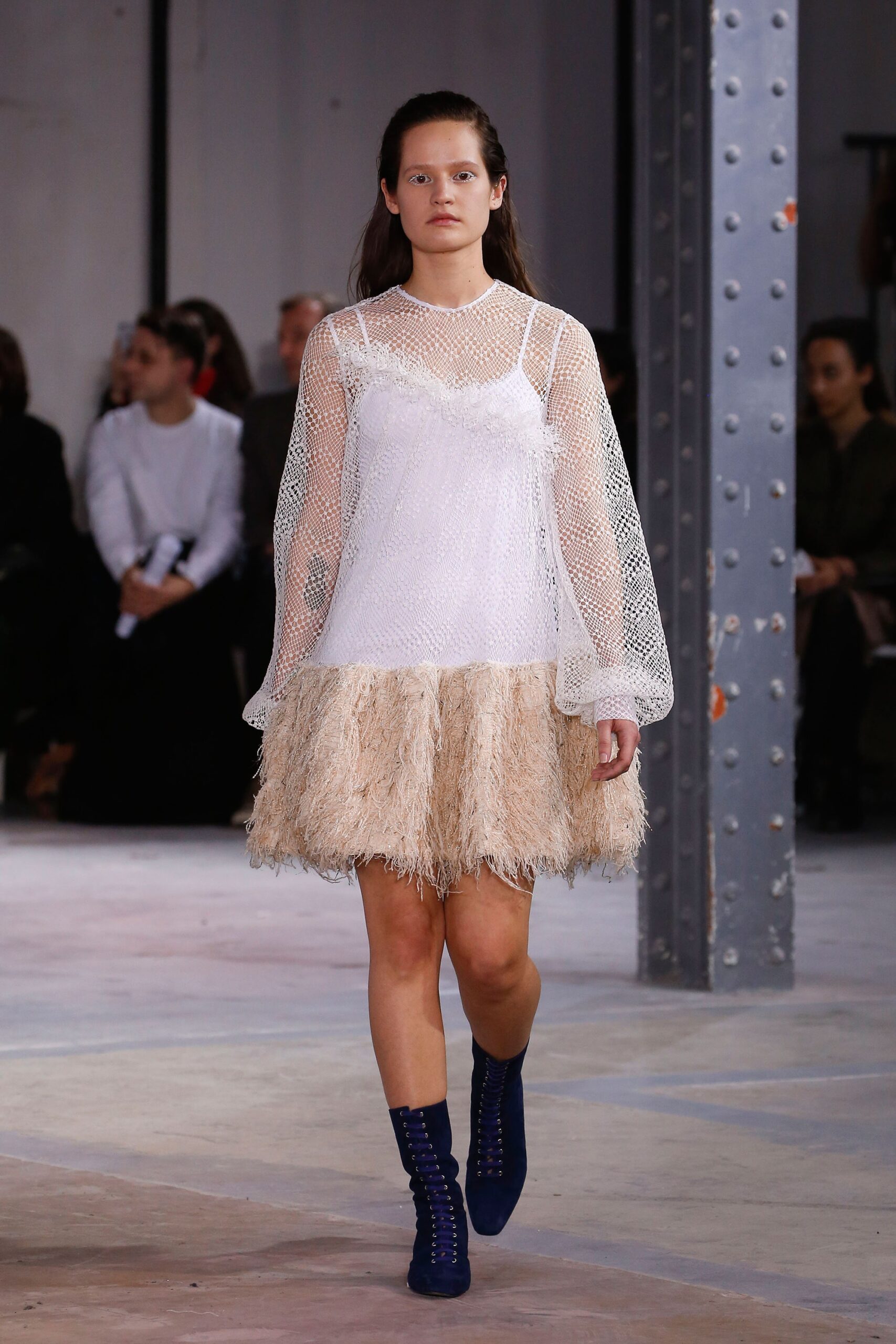 white mini dress with fringes