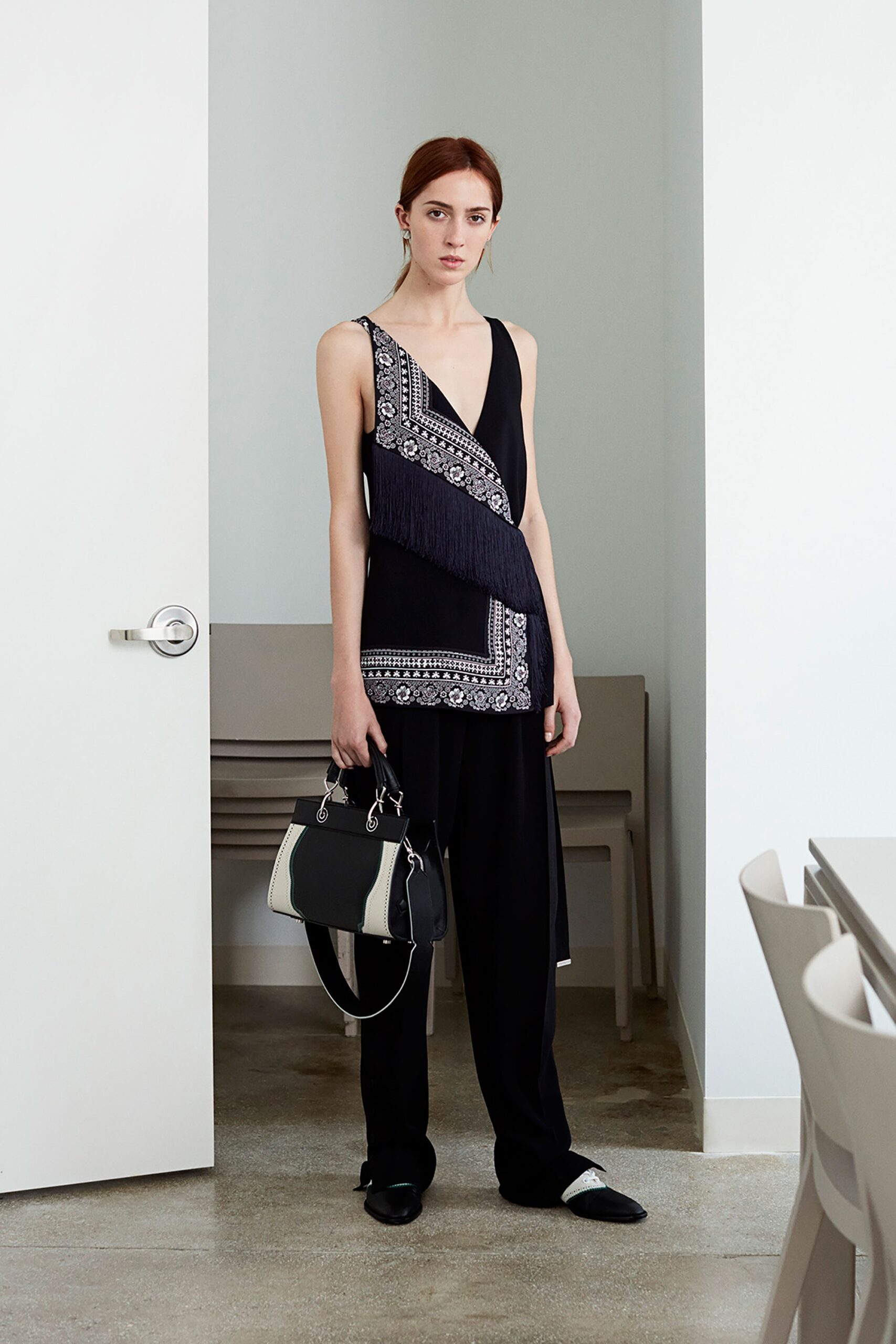 black leather structured bag