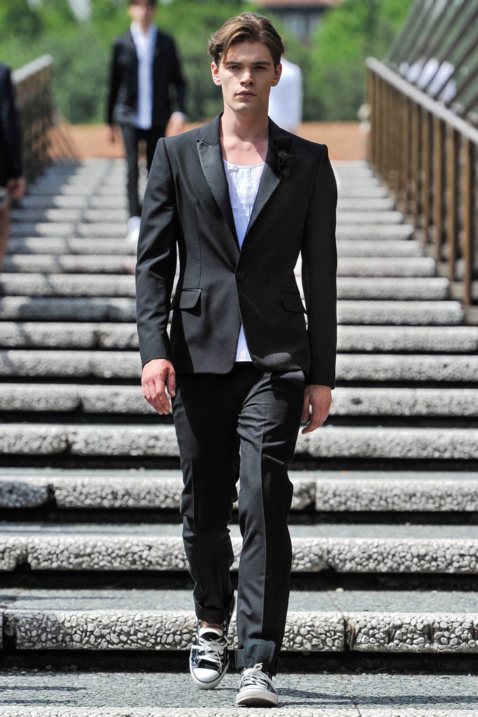 black zippered shoes