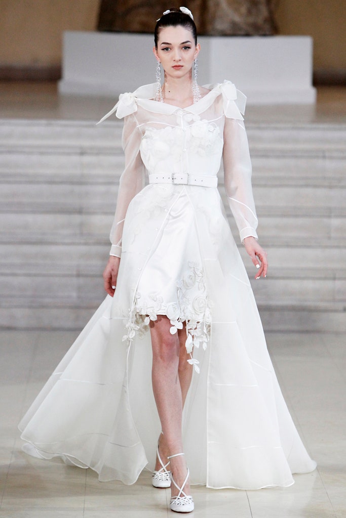 white silk chiffon midi dress