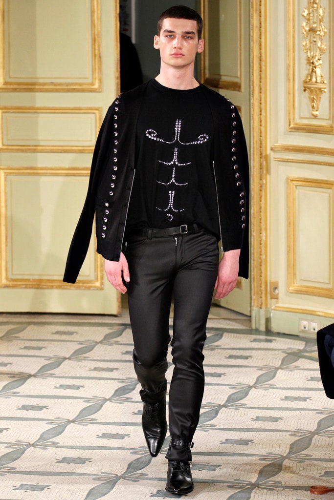 black leather jacket and pants