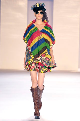 multi cotton sleeveless relaxed layered short poncho