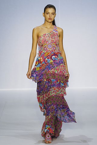 multi-colored flowing gown